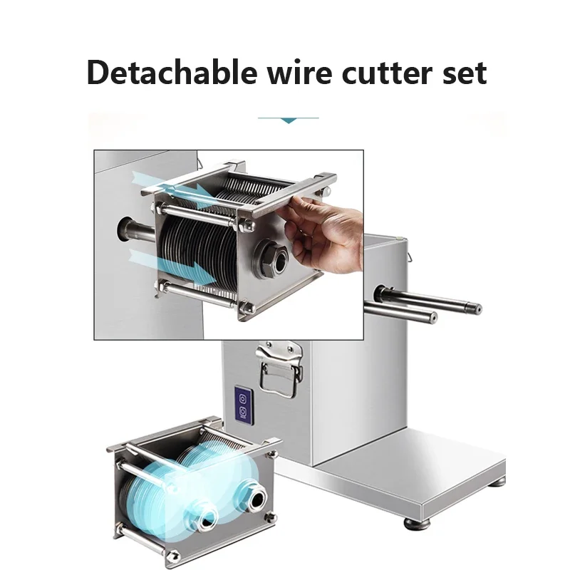 Fatiador de carne elétrico multifuncional, 1500W, alta potência, aço inoxidável, grande, comercial