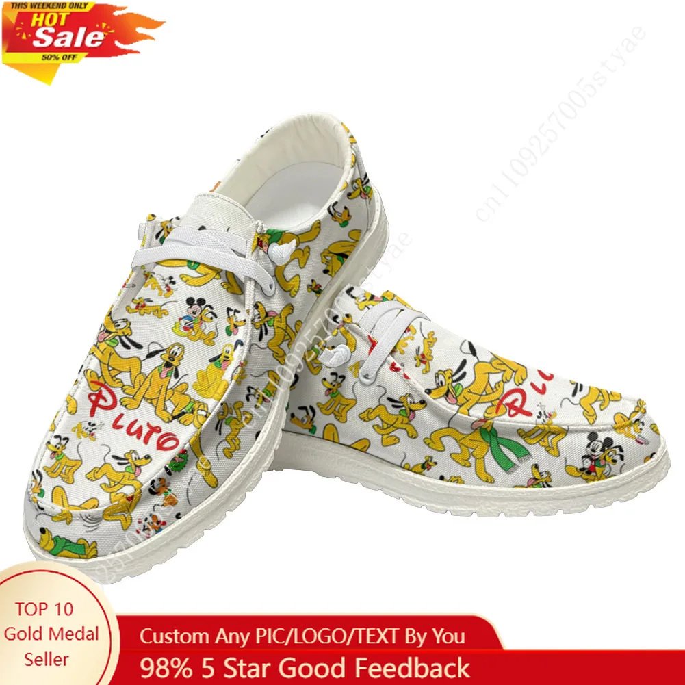 

Повседневная обувь Disney Pluto, мужская и женская обувь на плоской подошве, дышащая легкая обувь для улицы, высококачественная повседневная обувь на плоской подошве