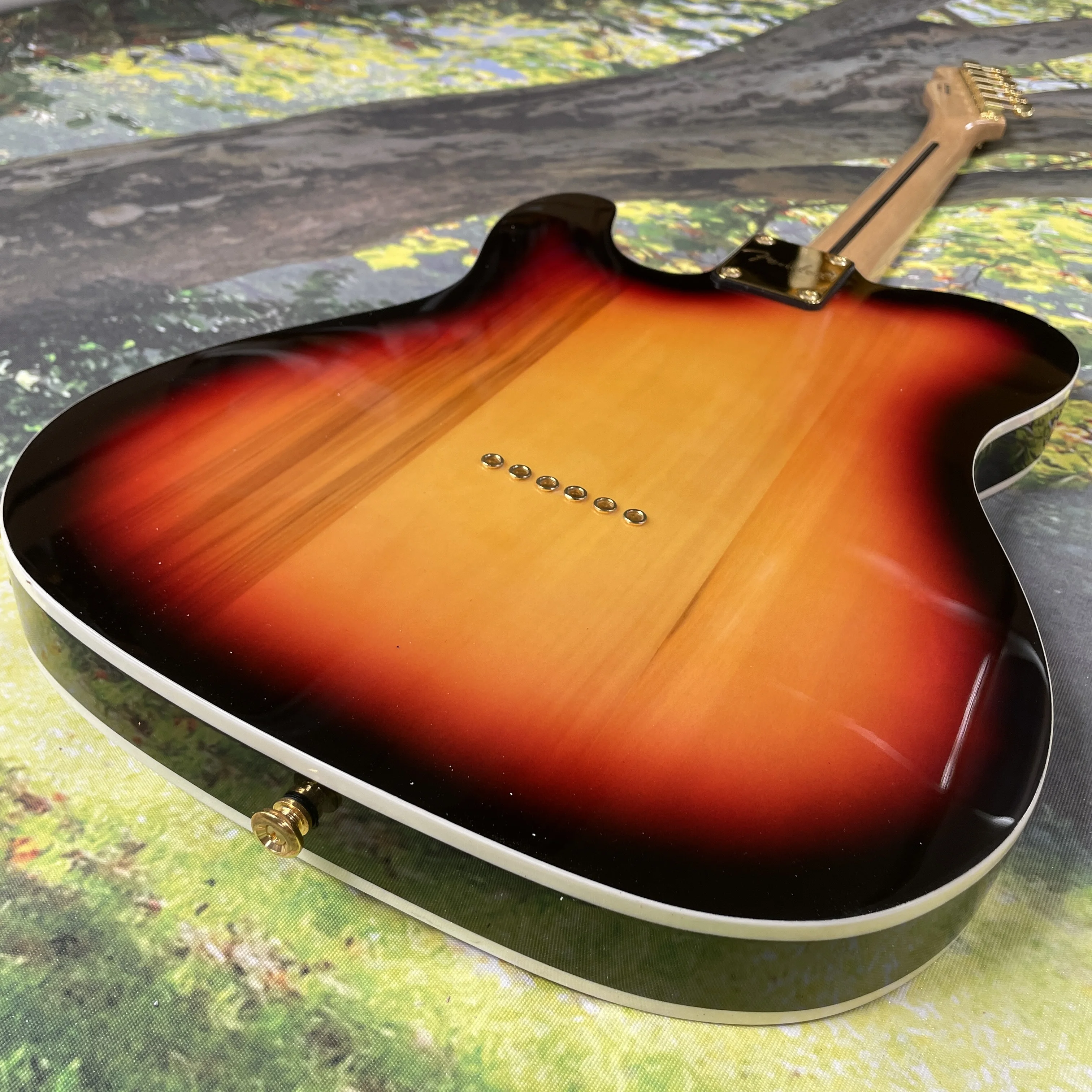 جيتار كهربائي TL - لوح فريتس من خشب القيقب مكون من 6 أوتار - جيتار فضي الأجهزة