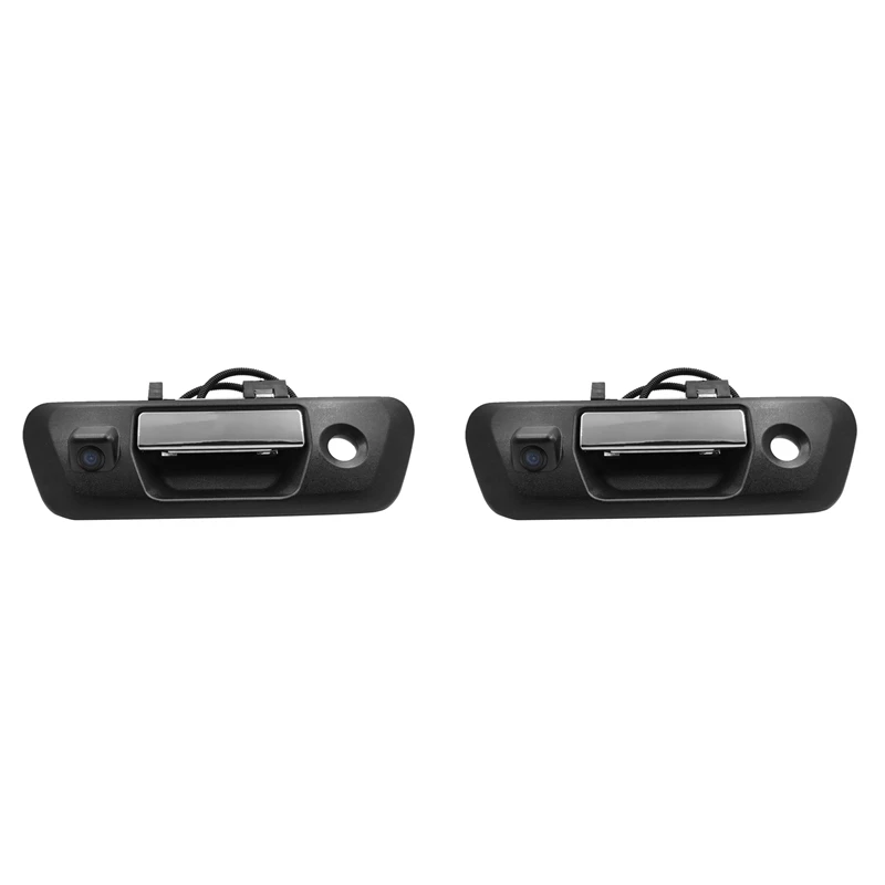 

2X Rearview Backup Camera Tailgate Handle Camera Vehicle Backup License Plate Cameras Night Vision For NISSAN NP300