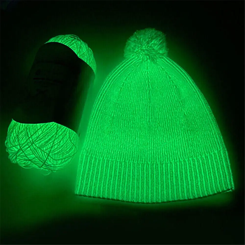DIY Novel Functional Sewing Hand Knitted Yarn Glow in the Dark Polyester Weave Luminous Chunky Yarn Knitting Wool