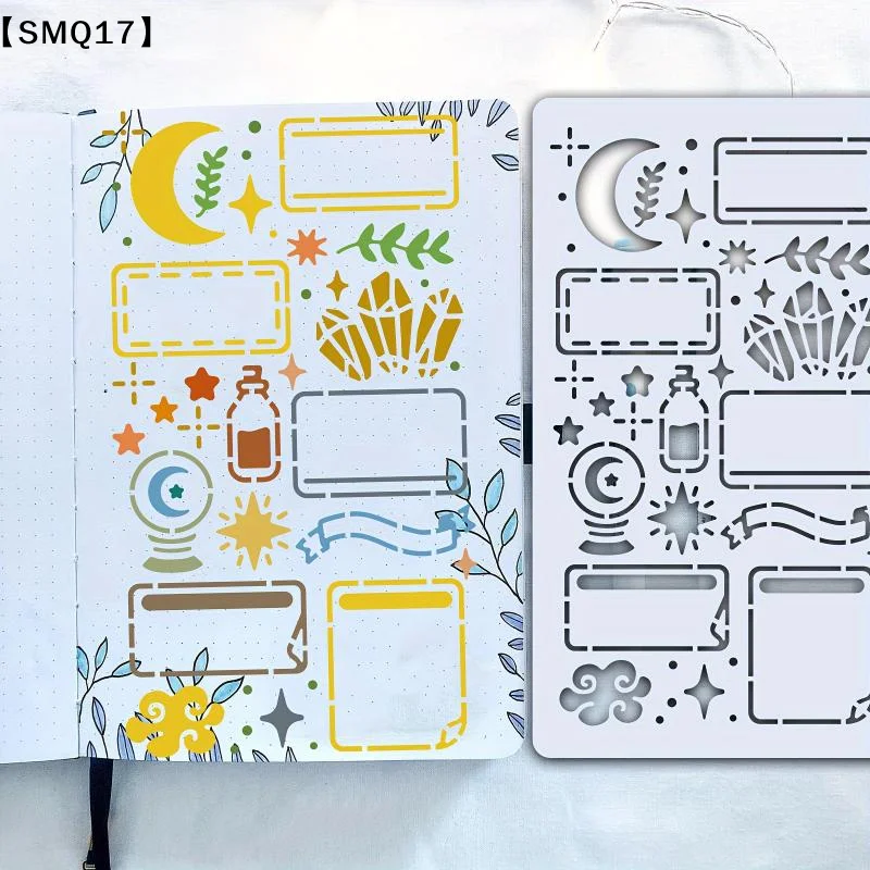 15Pcs Diary Drawing Templates Reusable  Stencils For Painting DIY Scrapbooking Diary Scrapbook Journal Stationery Gifts【SMQ】