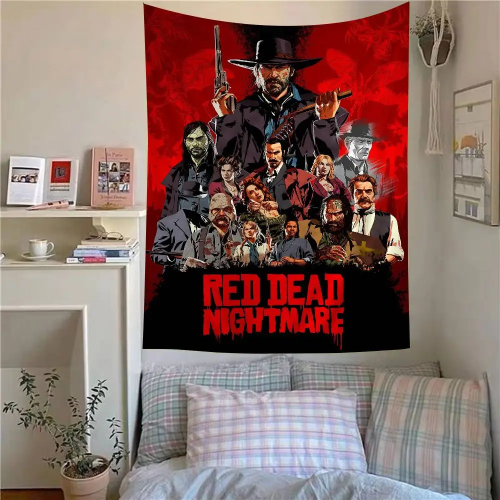 لعبة R-Red Dead Redemption 2 RDR2 معلقة البوهيمي نسيج البوهيمي مفروشات الحائط ماندالا Kawaii غرفة ديكور