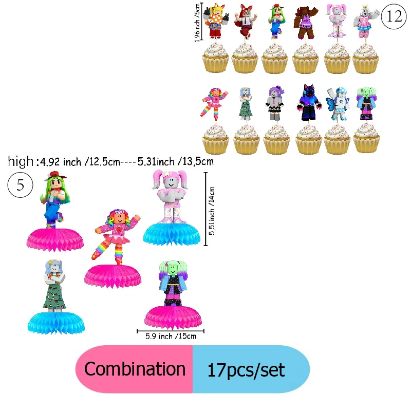 Roblox Geburtstagsparty-Dekoration Cartoon Rosa Thema Einweg-Papierbecher Teller Hintergrund für Innen- und Außenpartys – Detail 14