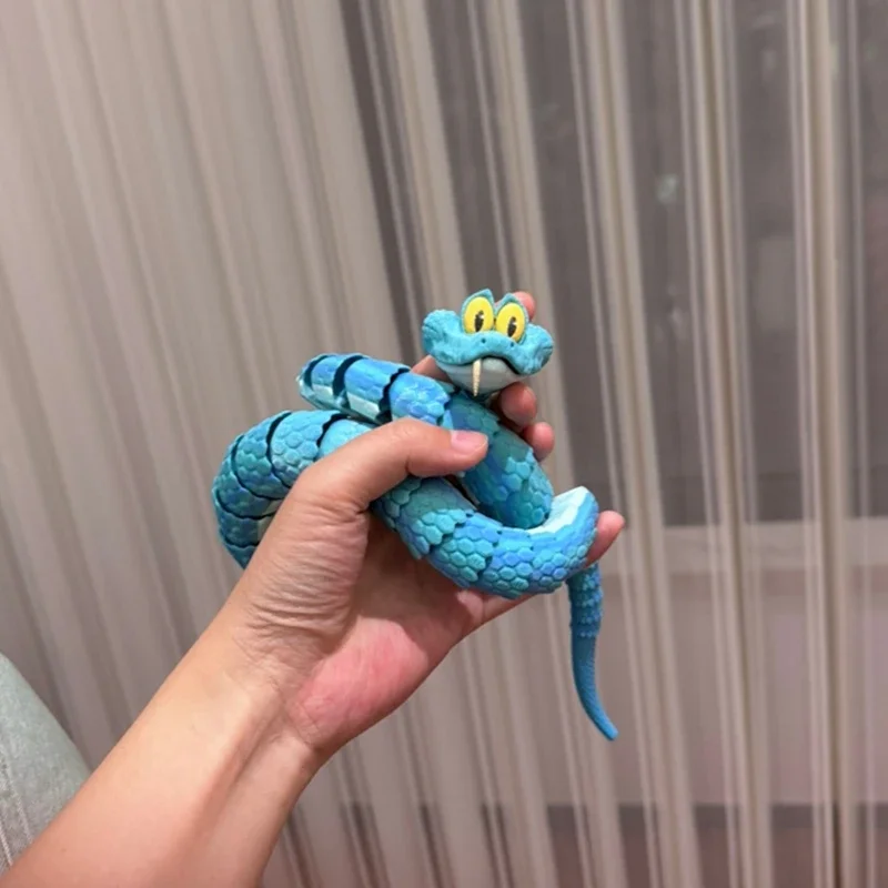 لعبة مطبوعة ثلاثية الأبعاد على شكل حيوان مدينة غاري، ثعبان، ثعبان أزرق، لعبة تخفيف التوتر المتحركة، دمية ثعبان مقلدة، هدية عيد الميلاد