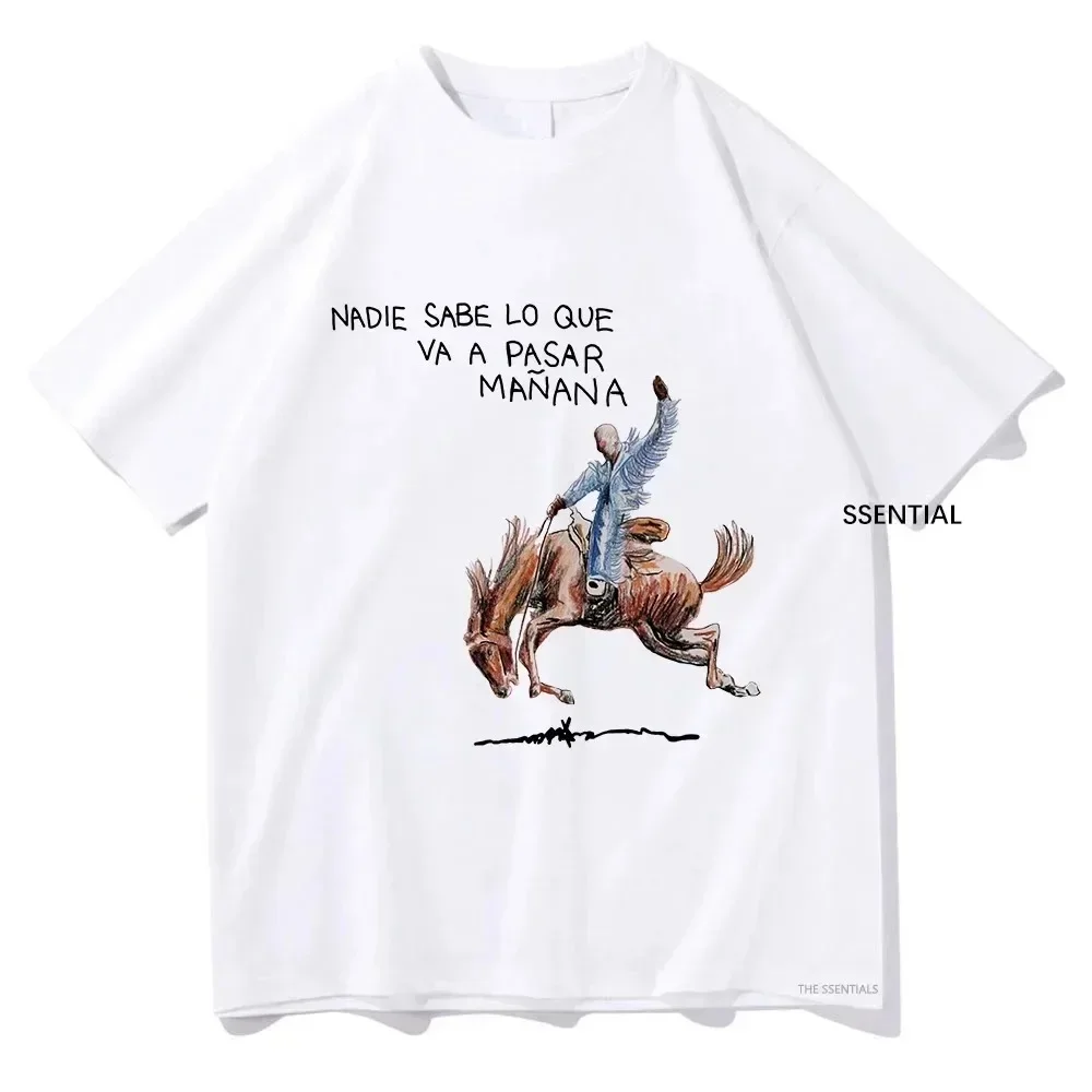 Rapper Bad Bnuuy Nadie Sabe Lo Que Va A Pasar Mañana Album Tee Men Women Cotton T Shirt Short Sleeve Tshirt Oversize T-shirts