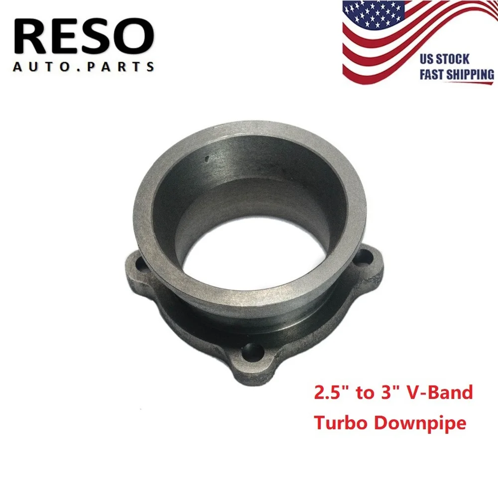 

RESO--2.5" to 3" V-Band Turbo Downpipe Exhaust Flange Adapter 4 Bolts CONVERSION KIT Cast Iron Flange Adaptor