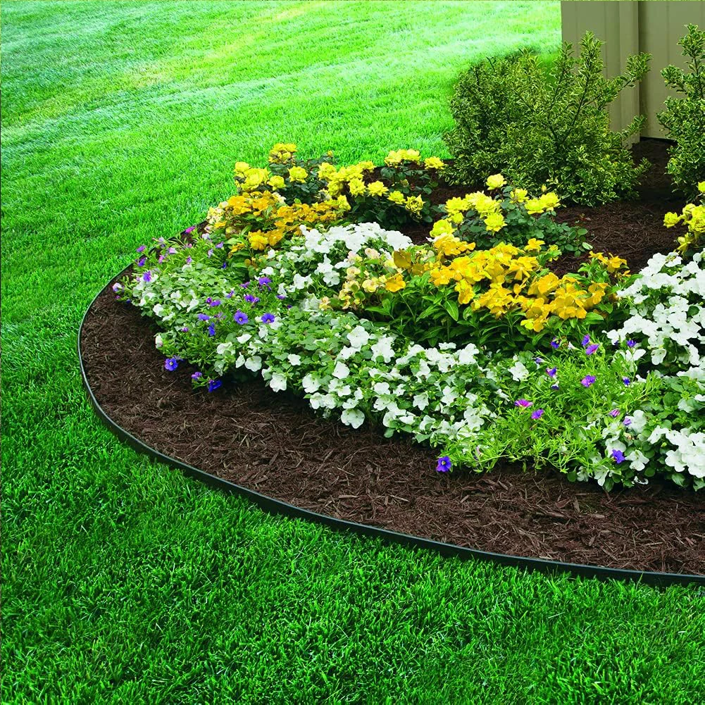 Landscape Edging Length No Digging Garden Edging Kit Include 15/30 Spikes, Premium Yard Edging Fence with One Spike