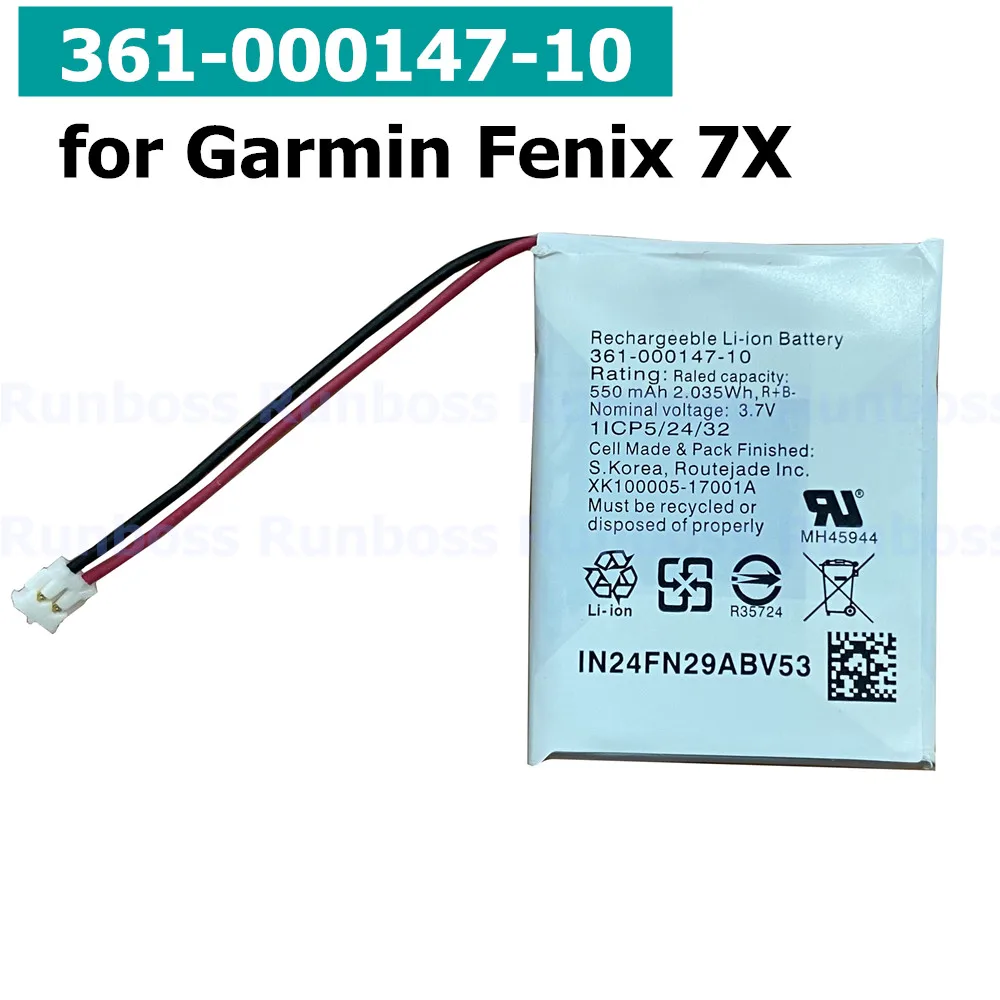 Original Battery 361-000147-10 550mAh 3.7V For Garmin Fenix 7X Smart Watch Battery