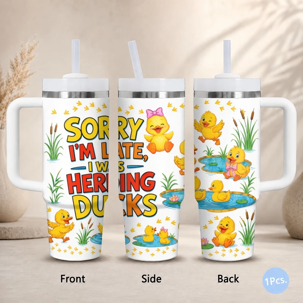 

Coquette Duck Vacuum Flasks 40oz Thermal Stainless Steel Tumbler with Handle Straw Leakproof Mug
