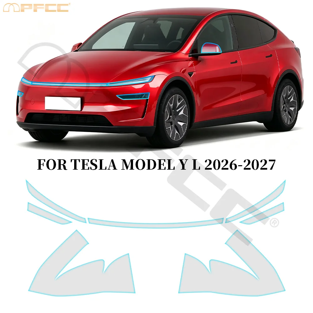 For Tesla Model YL 2026 2027 Car Headlight Rearview A B Pillars Door Handle Taillight Film TPU Protection Film Precut Clear PPF