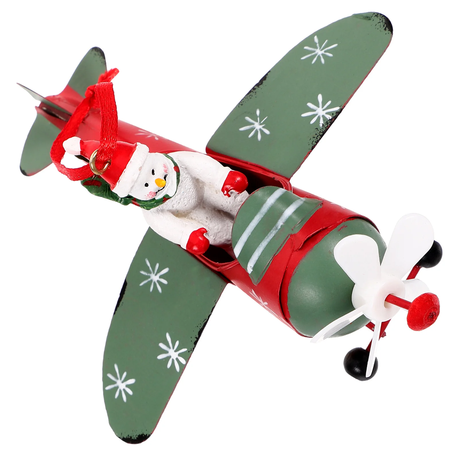 

Christmas Decorations Outdoor Decorative Holiday Snowman Airplane Ornaments Hanging Flying Tree Shaped Iron Pendant