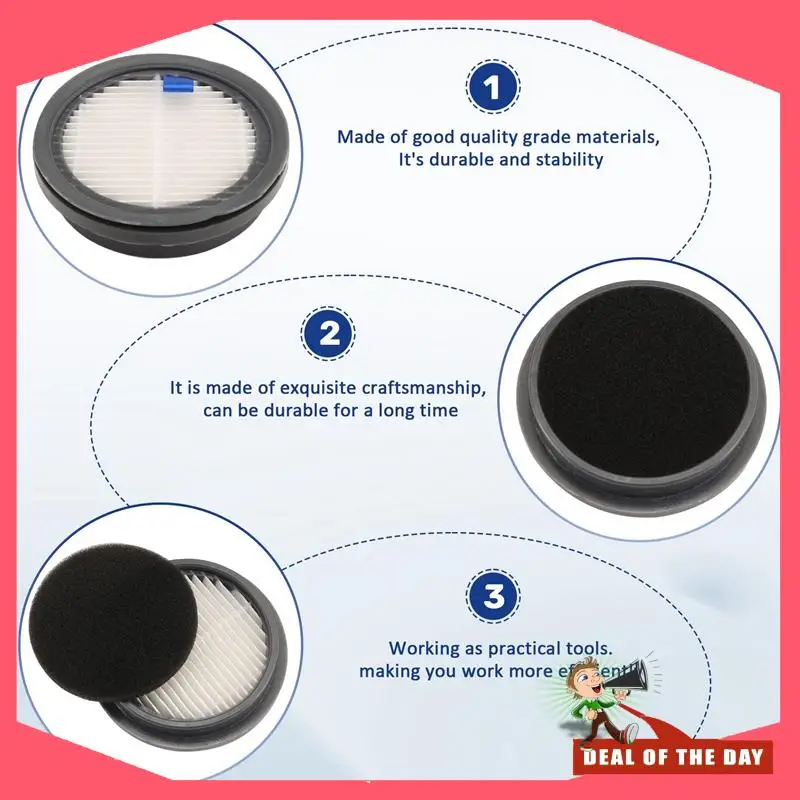 Consegna in 24 ore Confezione da 3 filtri HEPA e accessori per filtri in spugna da 9 pezzi per Afoddon A200pro/A200, per NEQUARE S12, S25, S26, S25