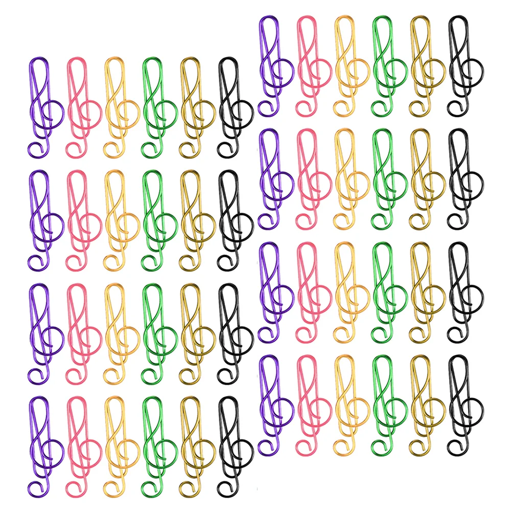 

75 Pcs Note Paper Clip Paperclip Office Folders Clips Clamps Gold Binder Music Shaped for Paperwork Notes Metal