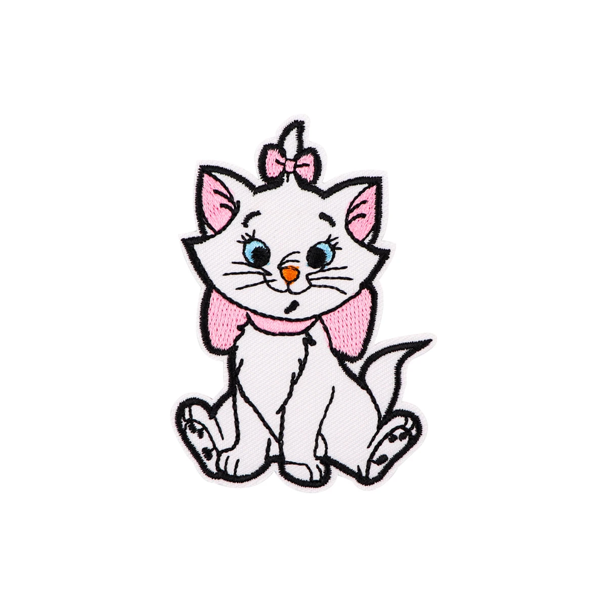 White Kitty Embroidered Patches For Kids Clothing DIY Badge Adhesive Patches Cartoon Cat Patches On Clothes Stickers Appliques