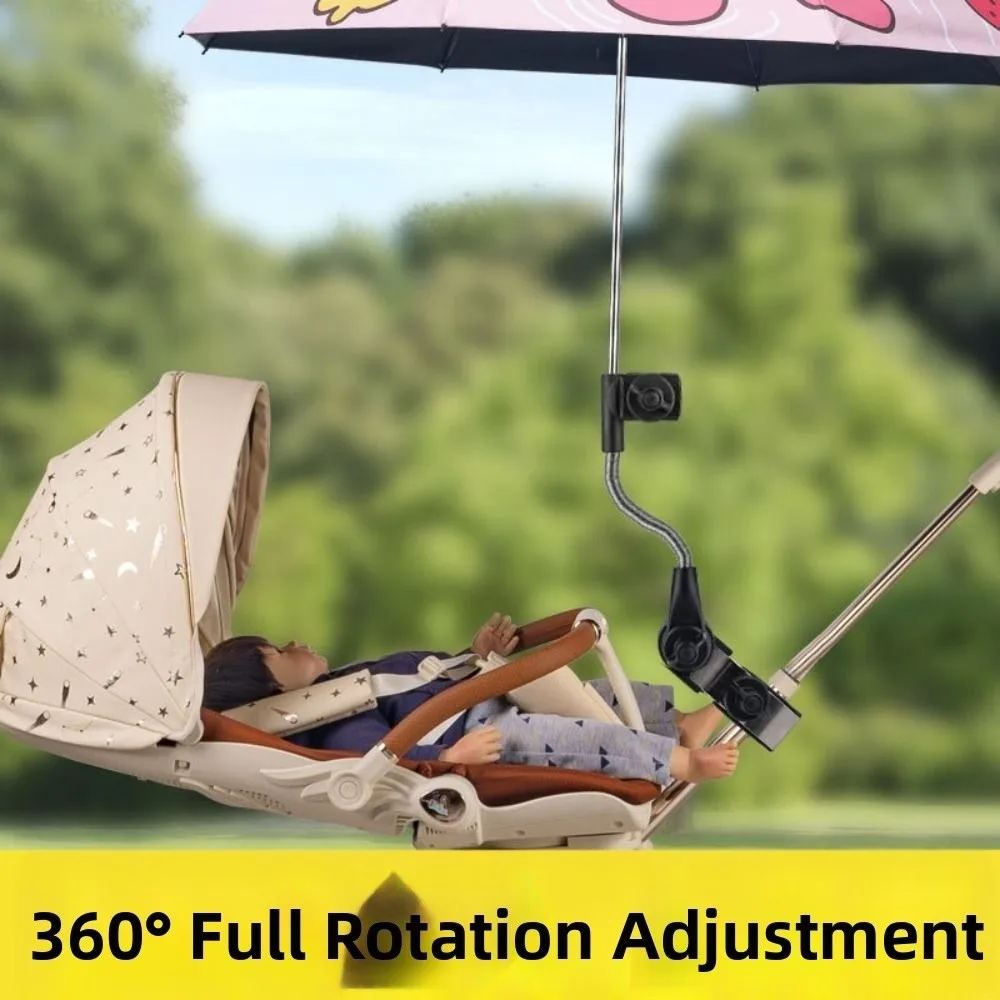 Rainproof Adjustable Umbrella Mount Stand Adjustable Angle Universal Pram Umbrella Bracket Non-slip Clamp Flexible