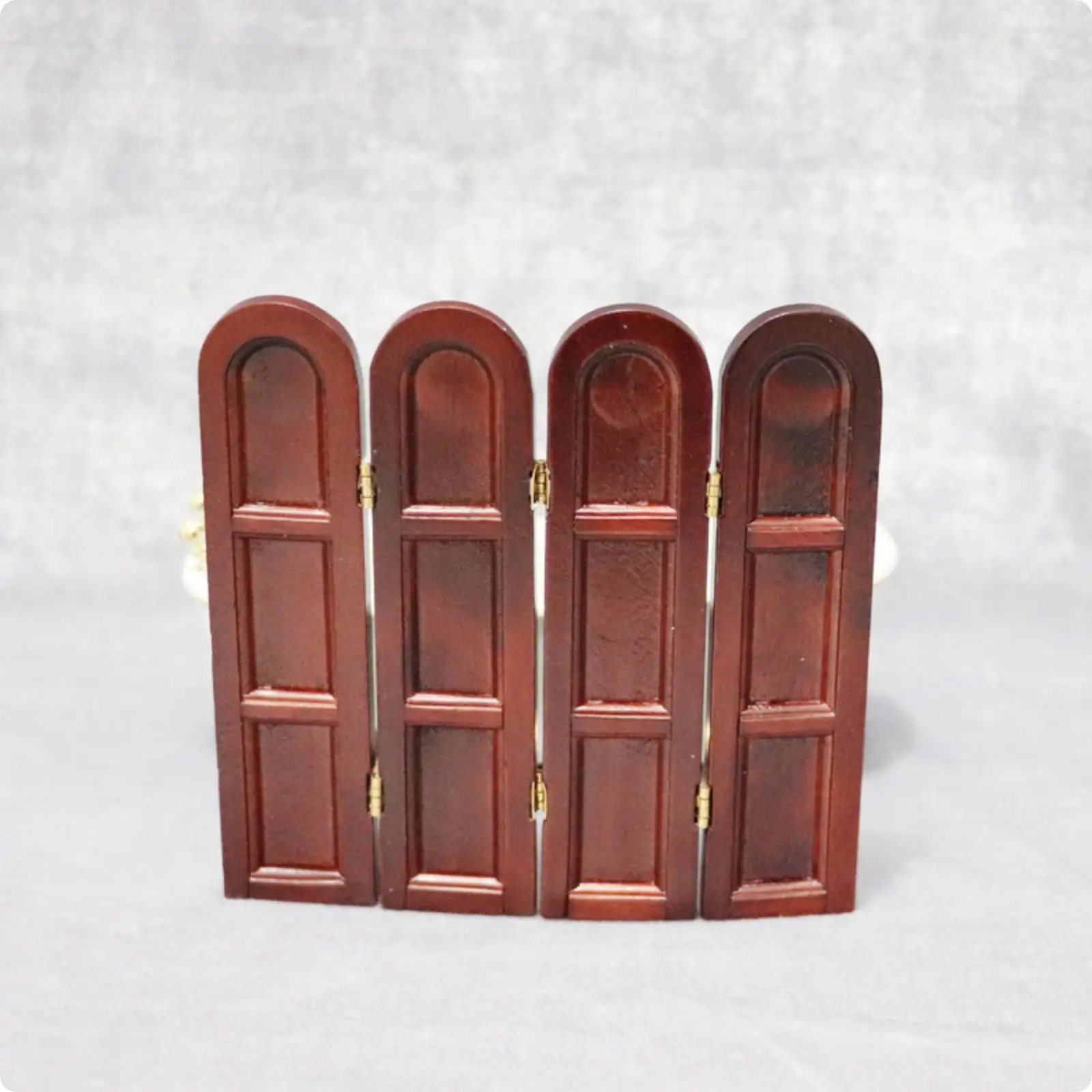 1:12 Scale Dollhouse Mini Furniture Model Arched-Top Folding Screen 1/12 Scale Dollhouse Screen Hinges
