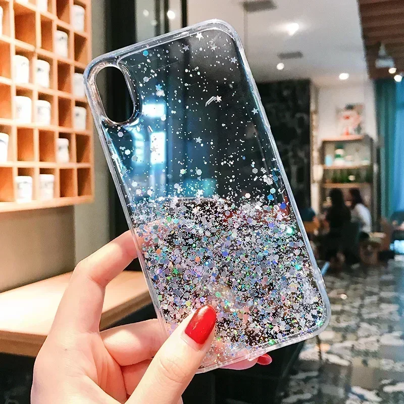 Funda transparente con purpurina ostentosa para Xiaomi Redmi Note 9S 9 S, funda trasera suave y brillante con lentejuelas para Redmi Note 9 Pro