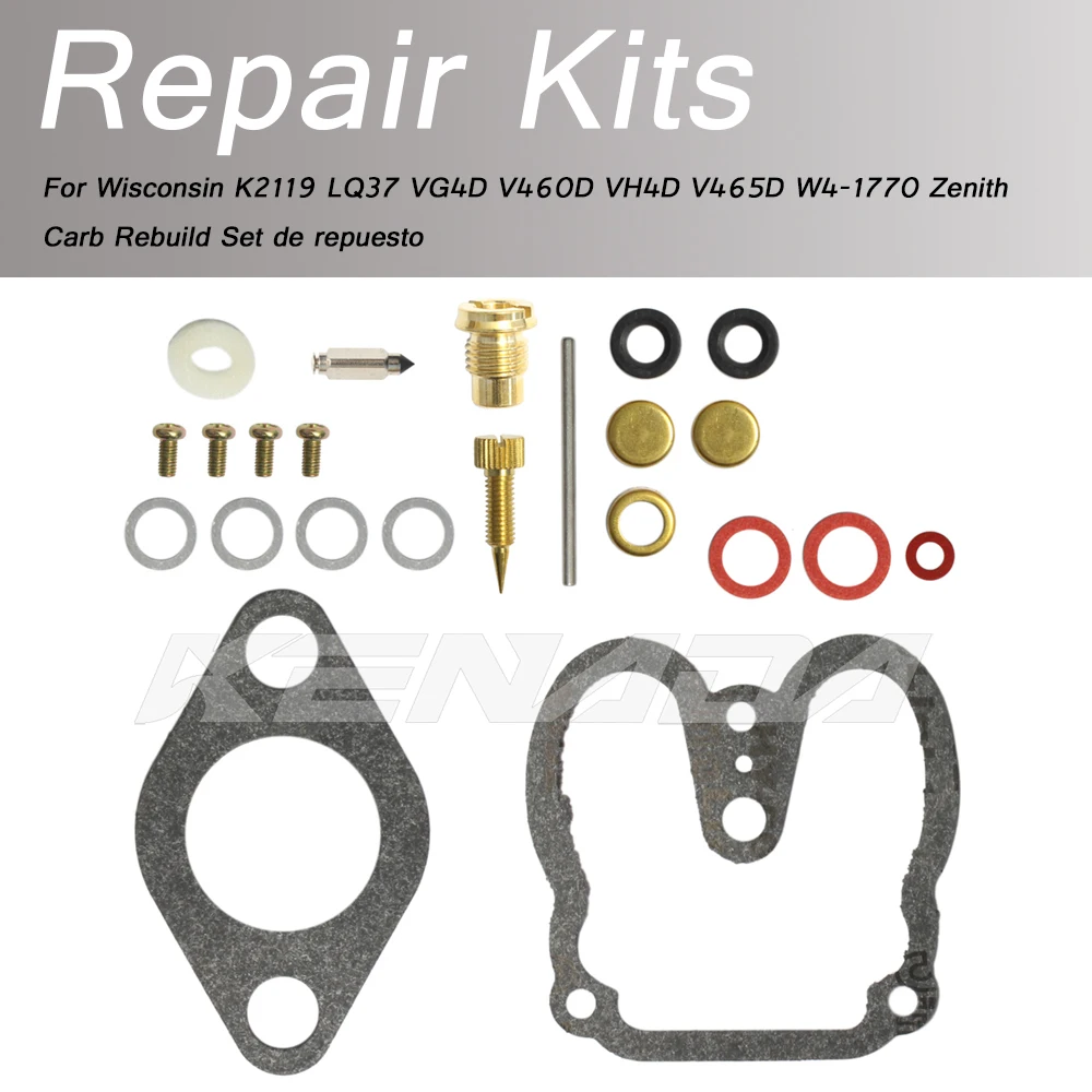 For Wisconsin K2119 LQ37 VG4D V460D VH4D V465D W4-1770 Zenith Carb Rebuild Set de repuesto Carburetor Repair Kits