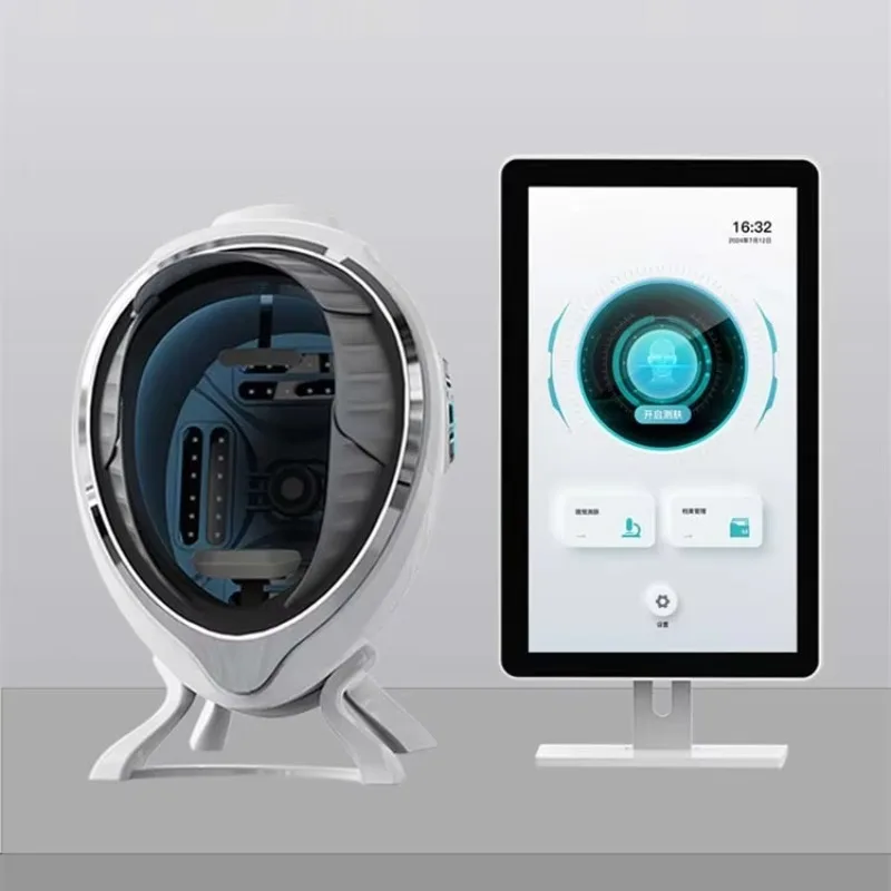 เครื่องวิเคราะห์ผิวหน้า AI แบบพกพา อุปกรณ์วิเคราะห์สภาพผิว เครื่องสแกนใบหน้า รองรับหลายภาษา