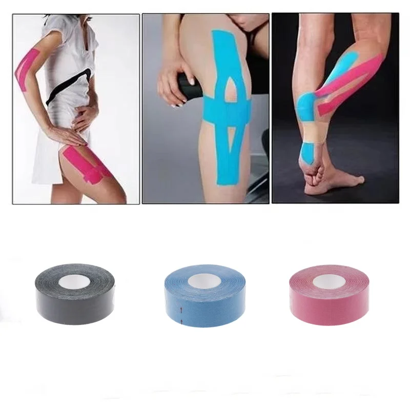 2.5cm*5m Sports Kinesiology Tape  Recovery Self Adherent Bandage Wraps Waterproof Cotton  Tapes for Muscle Pain Relief