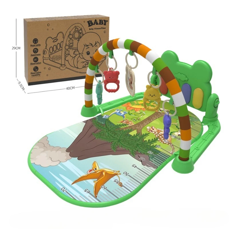 

Детский тренажерный зал с музыкальным пианино, интерактивный игровой коврик и игрушка для живота для новорожденных, обучающий игровой центр 0–36 месяцев