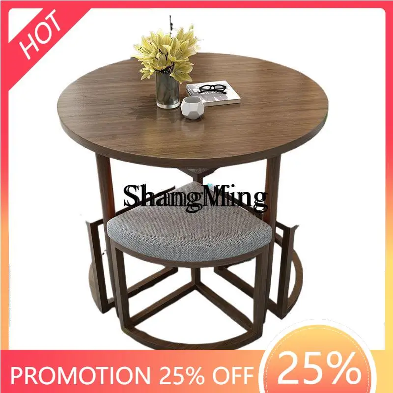

ZYYmodern dining table small apartment household negotiation table chair combination full set milk tea shop balcony table