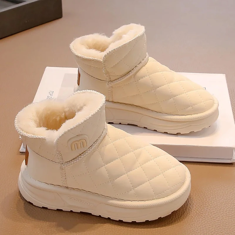

Winter Children's Snow Boots Thick Warm Cotton Shoes For Girls Thick Warm Faux Fur Plush Boots Kids Winter Warm Shoes