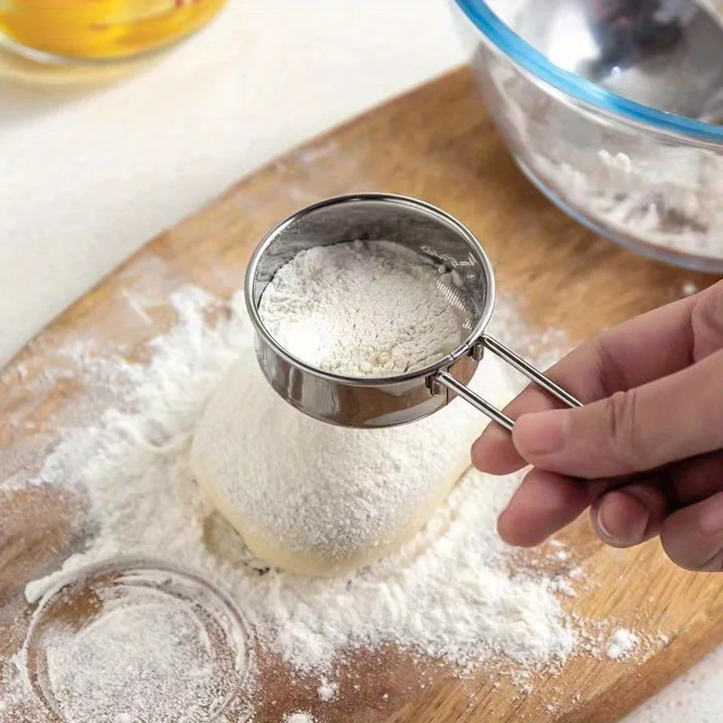 Bake Deliciously with this Stainless Steel Hand-Held Sifter - Perfect for Powdered Sugar Cocoa Powder Matcha Powder and Flour!