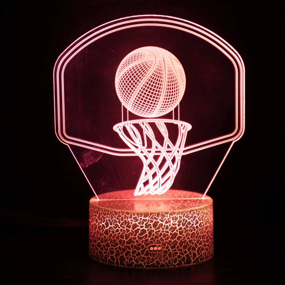 Nighdn luz nocturna de baloncesto, lámpara de mesita de noche, decoración de dormitorio, LED, regalo de fiesta de cumpleaños para niños