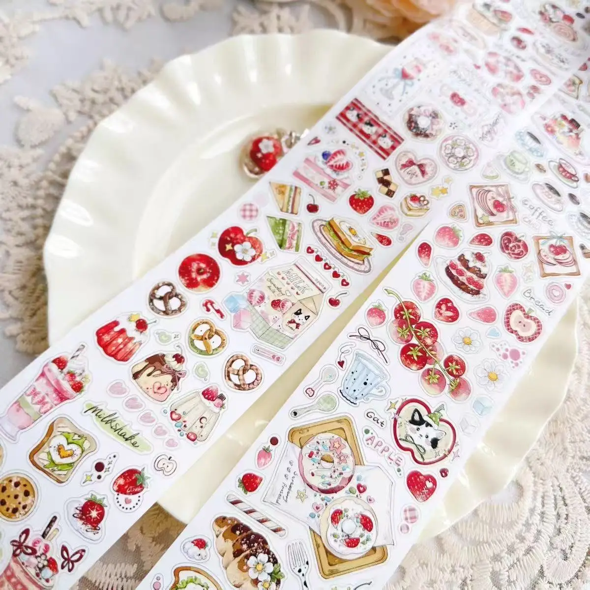 

75cm/85cm Foxtail and Paper Moon Packaged Sweet Notes Salt Dessert Retro Taiwanese Washi Hand Account Collage Material Cute Gift
