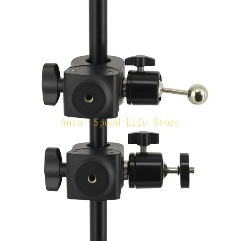 02DA Camera Phone Mount Clamp Holder 13-47mm Clamping Space Double 1/4 Thread Wide Compatibility Photography Video Recordings