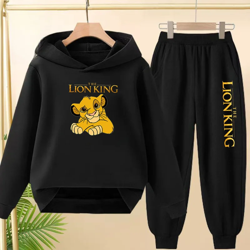 

Children Leisure 2 Piece 3-12 Age Boy Girl The Lion King Hoodie+Trousers Pullover Hooded Autumn Winter New Style Sportswear Nice