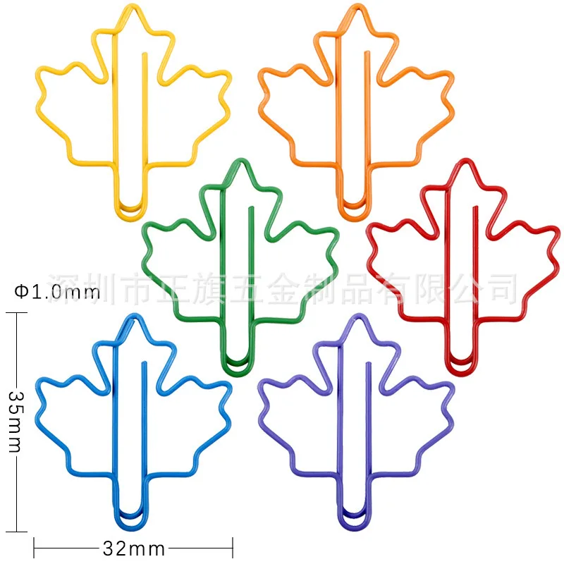 

100Pcs Maple Leaf Paper Clips Colorful Cute Mini Binder Clips Office School Home Bookmark Craft Supplies Fun Organizer