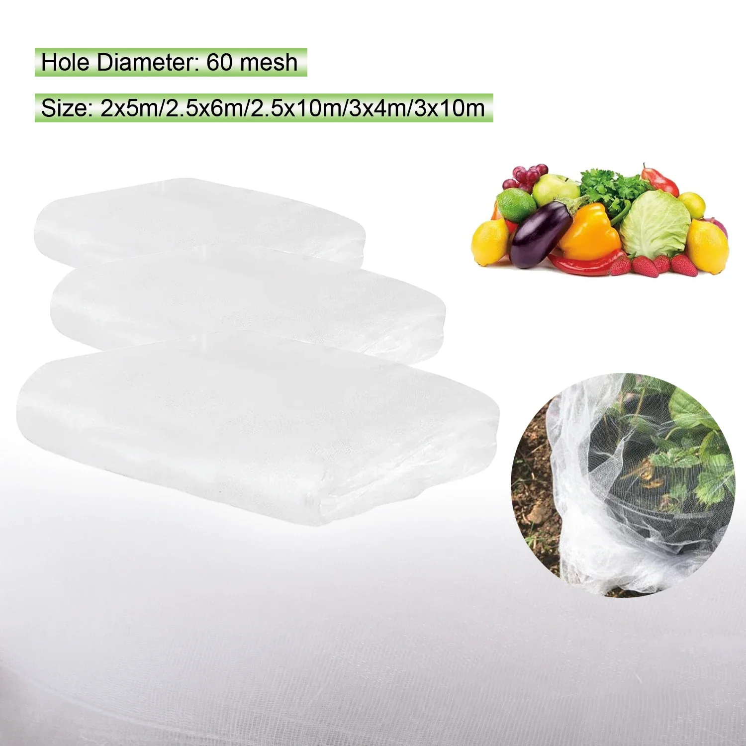 Garden Insect Protection Net Plant Vegetables Fruit Care Cover Flowers Greenhouse Pest Control Anti-Bird Protective Net 60 Meshs