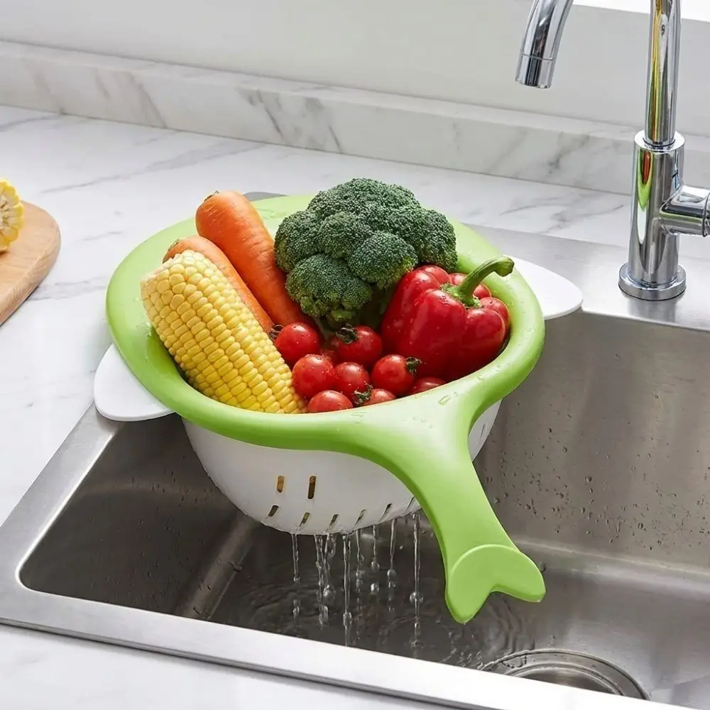 Easy Clean Plastic Magnetic Sink Colander Magnetic Quick Draining Kitchen Sink Drainer Leftover Drainage Basket Kitchen