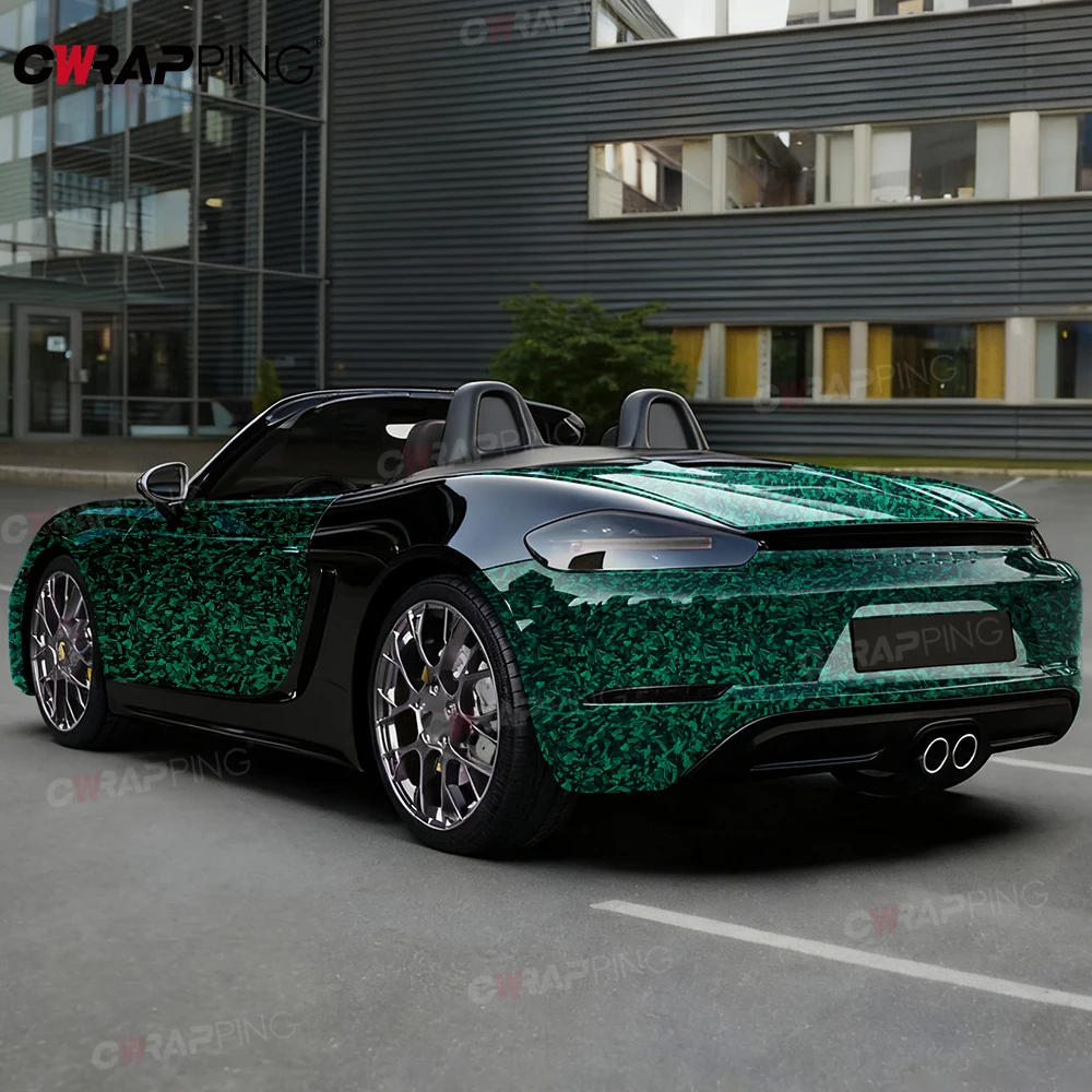 

Waterproof Wrap Vinyl Car Stickers Carbon Fiber Car Wrapping Sticker Glossy Green Auto Outdoor Accessories Body Covering Film
