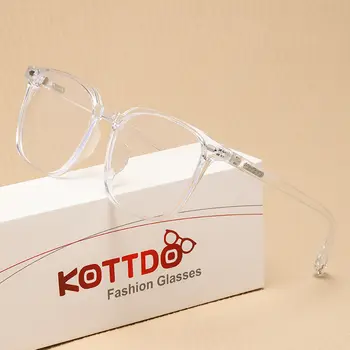 Nouvelle monture de lunettes tendance, transparente, anti-lumière bleue, ultra-légère, artistique, plate, pour hommes et femmes. 8 best sales Montures transparentes pour hommes - №3