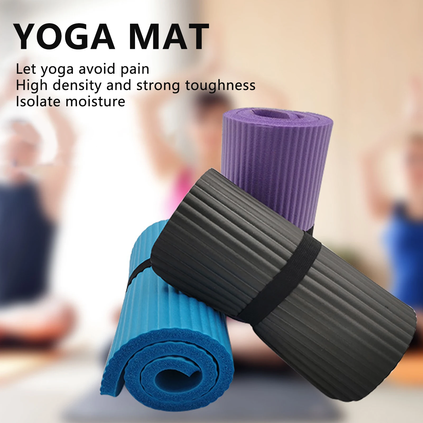 60x25cm Yoga Mat 15mm Home Fitness Mat For Yoga Pilates Flat Support Belly Roll Sports Portable Indoor Outdoor Sports Equipments