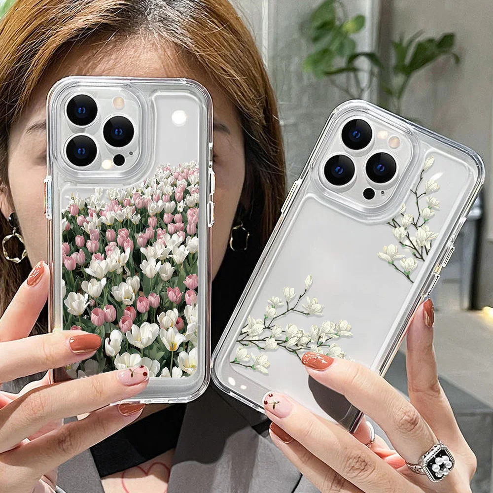 Flower Clear Case For Xiaomi Redmi Note 13 12 11 10 Pro 9 8 13C 12C 10C 9C 9S 10S 11S Poco X3NFC X5 X4 Mi 13 Lite 11T 12T Cover