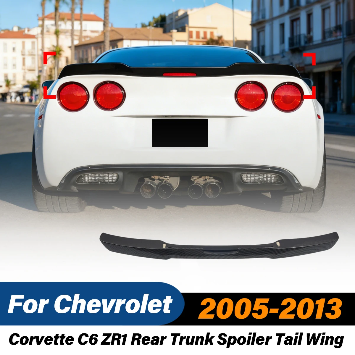 

For Chevrolet Corvette C6 ZR1 2005 2006 2007 2008 2009 2010 2011 2012 2013 Rear Trunk Spoiler Lip Tail Wing Car Accessories