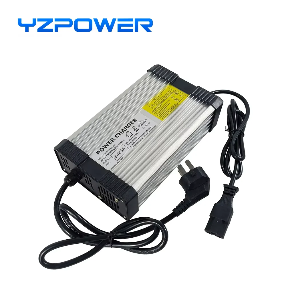 YZPOWER 84V 5A Lithium Battery Charger 20S 72V Charger Lithium Battery Pack Power Tool Universal with Cooling Fan