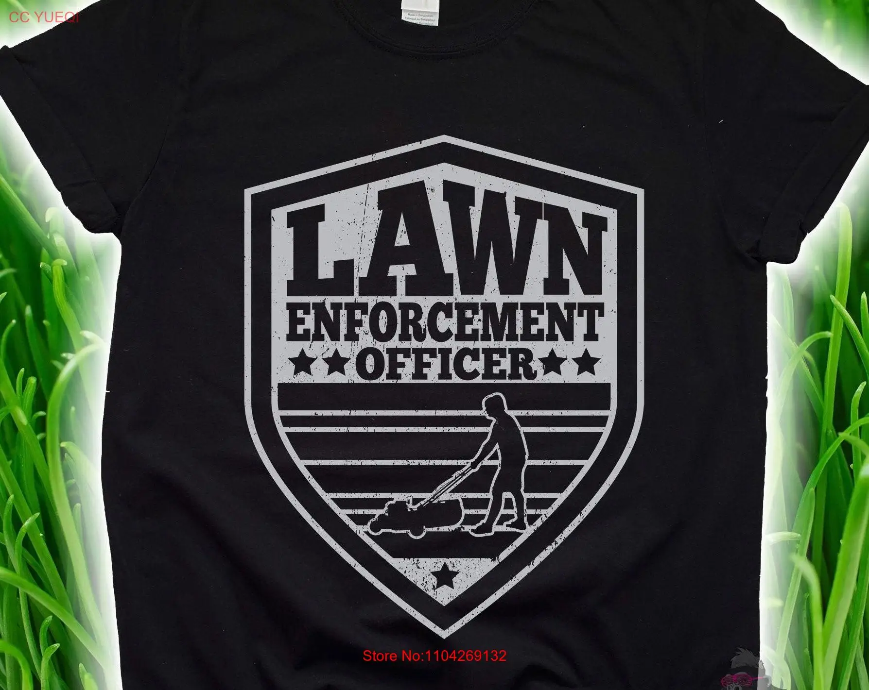 Lawn Enforcement Officer T Shirt for Dad Landscaping s Lawnmower Birthday Personalization Mower Grandpa