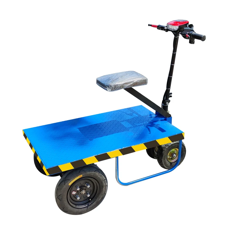 Wyj Folding Electric Flat Truck Trolley Pulling Goods Trolley Delivery Truck Reversing Donkey