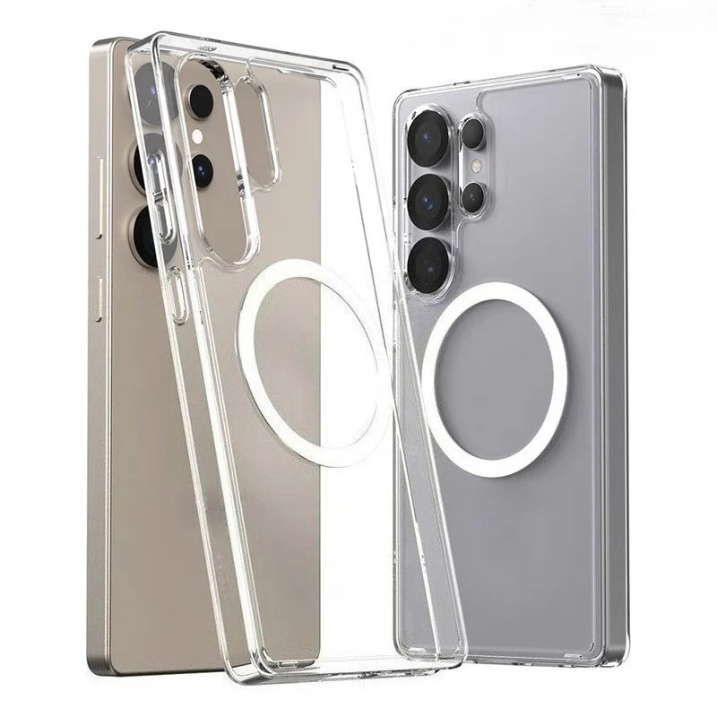 حافظة لهاتف Magsafe شفافة مغناطيسية لهاتف سامسونج جالاكسي S26 S25 Edge S24 S23 S22 S21 S20 Plus FE Note 20 Ultra Macsafe