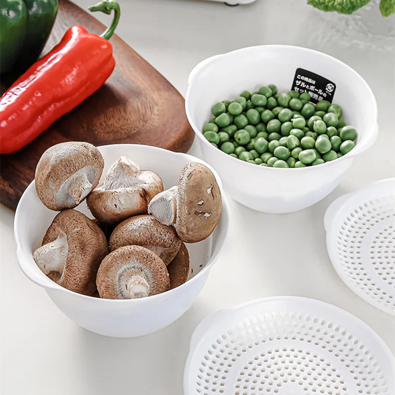 Japanese household vegetable washing basket fruit plate washing vegetable draining basket sieve washing vegetable plastic basket