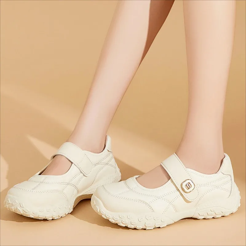 Women's Breathable Casual Shoes Fashion Non-Slip Comfortable Woman Shoes Lightweight Soft Sole Adjustable Strap Walking Flats