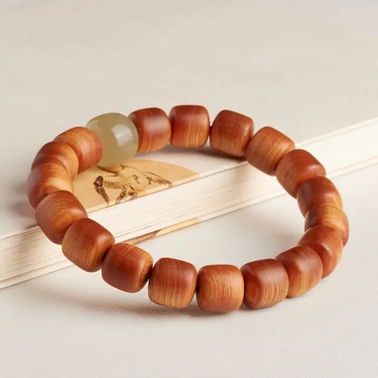 

Natural Taihang Yabai Bracelet Men's and Women's Buddha Beads Wen Play Sandalwood Hand String Chinese Student WenPlay Jewelry