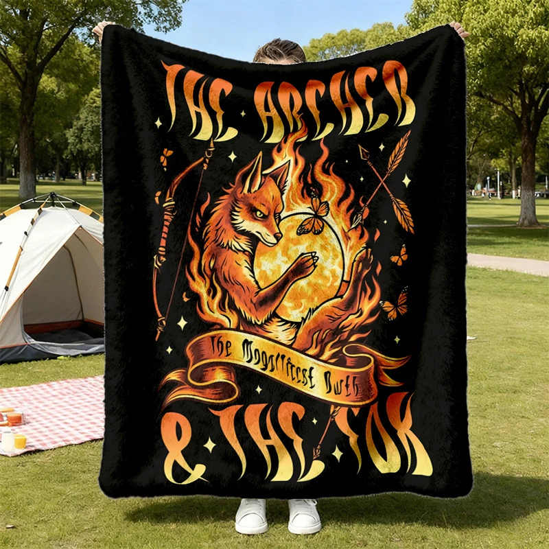 Vintage Flannel Blanket Ballad of The Archer and The Fox, Stephanie Garber Merch, Once Upon Broken Heart, Book Lover Gif