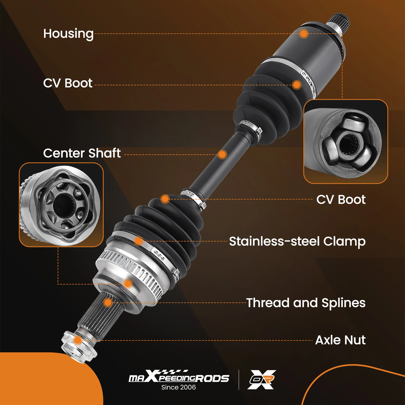 CV Axle Assembly for BMW 325xi 2006 328xi 2007-2008 335i 328i xDrive Front Left